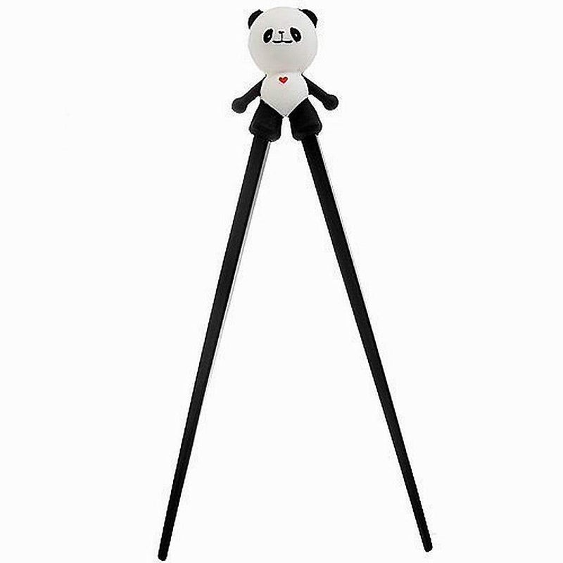 Happy Sales HSTC-PNDABW, Training chopsticks for beginners right or left handed, Panda - Image 1